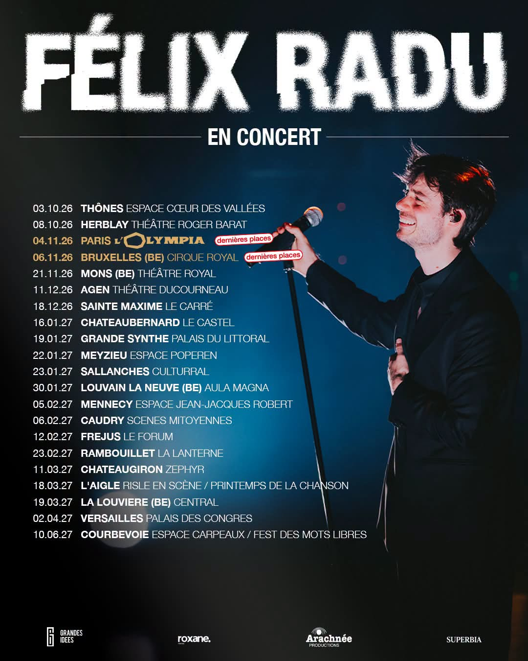 Tournee-FelixRadu-2627 Affiche de tournée de Félix Radu