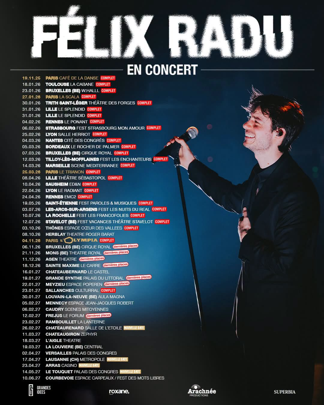 Affiche de tournée de Félix Radu